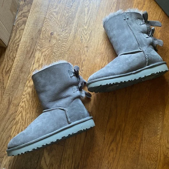 UGG | Bailey Corduroy Bow Boots In Charcoal - Picture 2 of 5